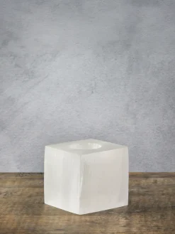 3in Cube Selenite Candle Holder