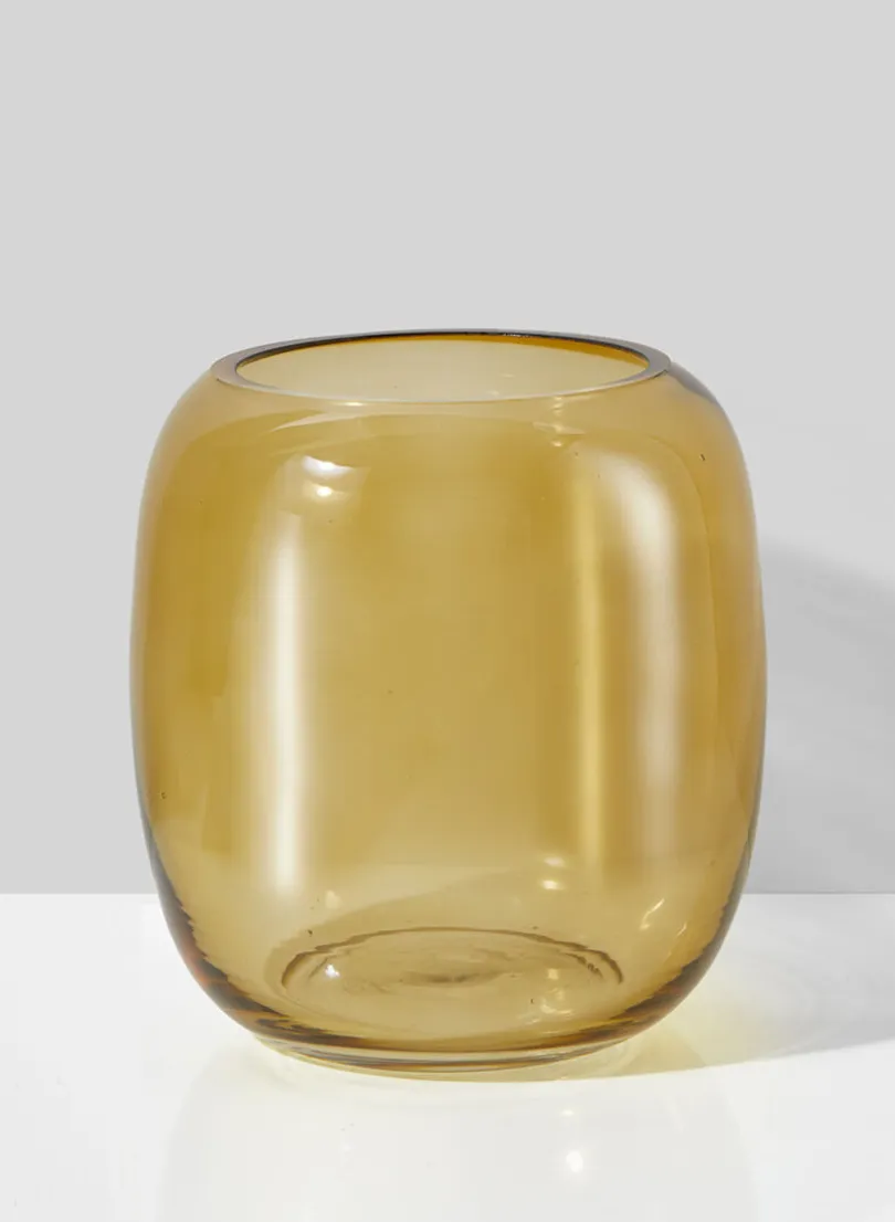 5in Dark Amber Capsule Glass Vase