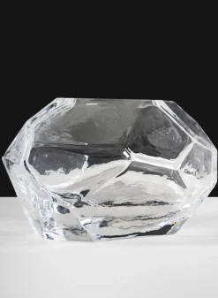 5in Diameter Orbix Ice Carved Clear Crystal Glass Bowl