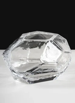 5in Diameter Orbix Ice Carved Clear Crystal Glass Bowl