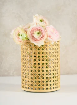 Indochine Cane Weaved Glass Cylinder