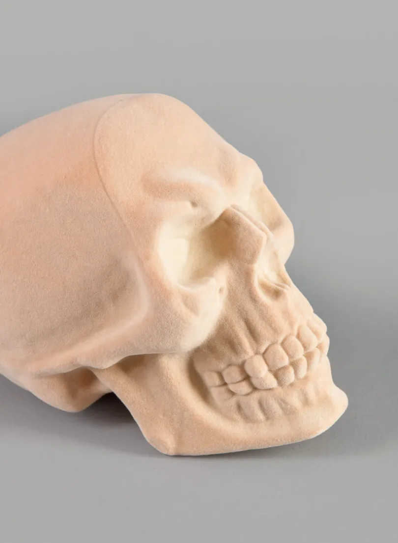 6in Flocked White Skull