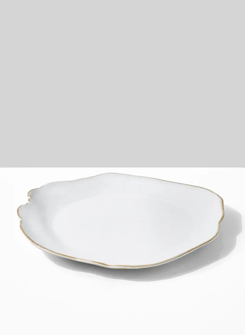9in Freeform Edge Ceramic Potter's Plate, Set of 2