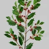 35in Holly Leaves & Red Berries Branch, Case of 12