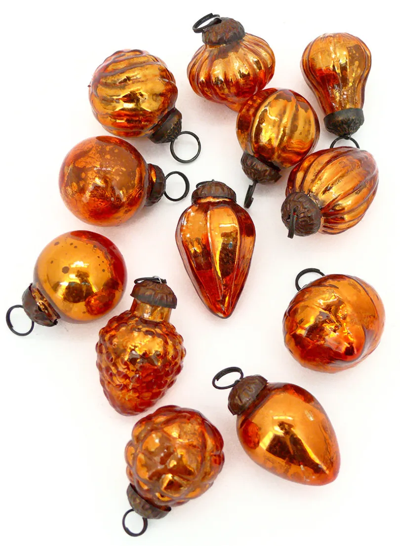 1.5in - 2in Long Mini Copper Mercury Ornaments