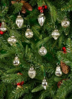 1.5in - 2in Long Mini Silver Mercury Ornaments