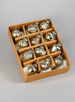 1.5in - 2in Long Mini Silver Mercury Ornaments