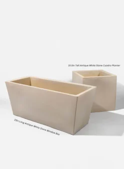 33in Long Antique White Stone Window Box