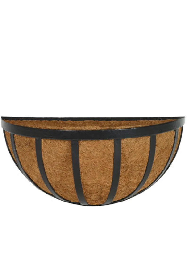 20in Long Black Hanging Wall Planter With Coco Liner