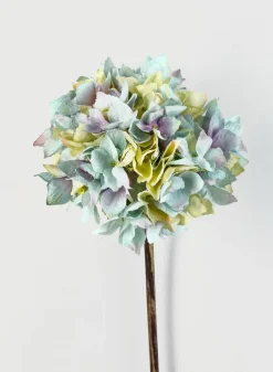 20in Long Blue & Green Single Hydrangea Spray, Case of 12