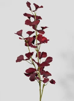 45in Long Burgundy Ginko Leaf Spray, Case of 12