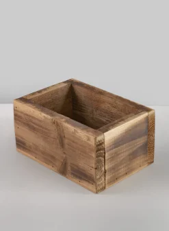 7in Long Burnt Wood Box, Mini