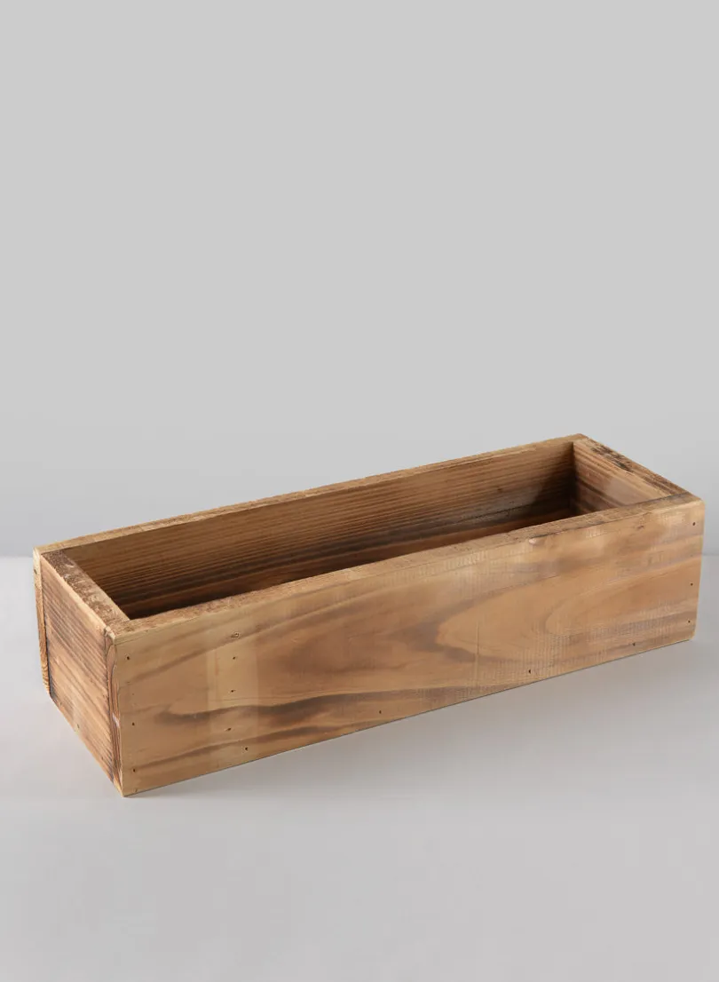 15.75in Long Burnt Wood Flower Box