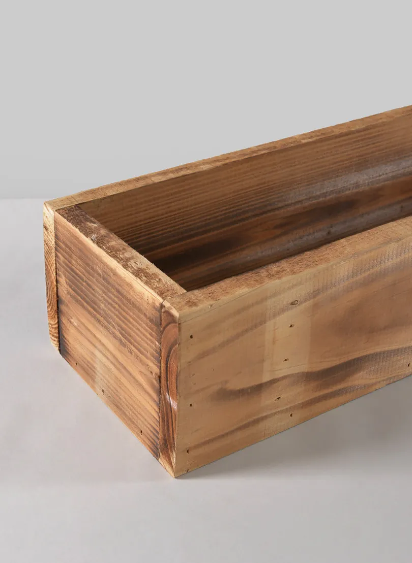 15.75in Long Burnt Wood Flower Box