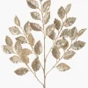 28in Long Champagne Glitter Leaf Branch, Bundle of 12