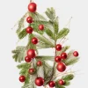 60in Long Classic Pine Garland with Red Ornaments & Glitter Berries