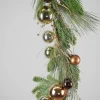 60in Long Classic Pine Garland with Gold Ornaments and Glitter Berries, Case of 4