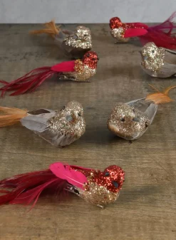 5in Long Decorative Red Bird, Set of 4