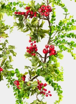 60in Long Eucalyptus and Red Berry Garland