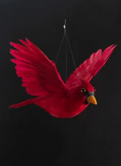8.5in Long Flying Red Cardinal Ornament, Case of 6