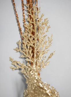 16in Long Gilded Gold Long Tail Bird Ornament