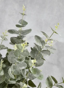 33in Long Glitter Frost Eucalyptus Leave Spray, Case of 12