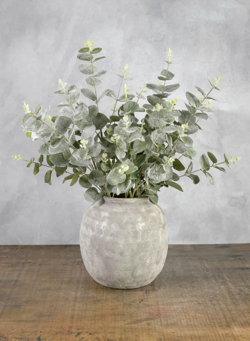 33in Long Glitter Frost Eucalyptus Leave Spray, Case of 12