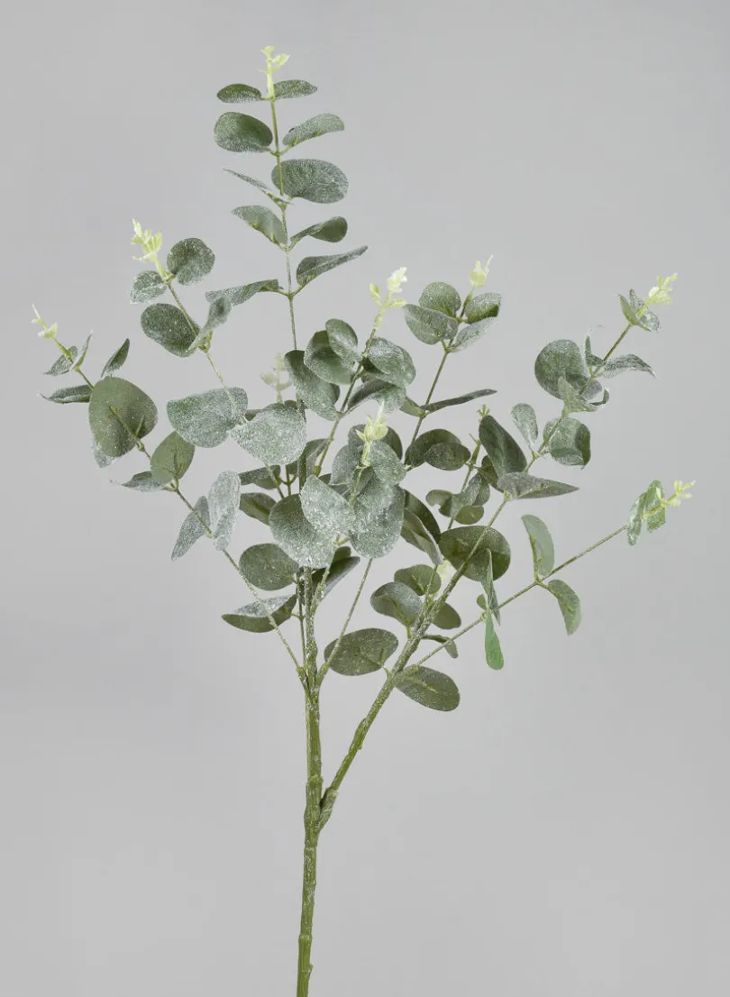 33in Long Glitter Frost Eucalyptus Leave Spray, Case of 12