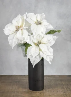 26in Long Glitter Frost Poinsettia Spray, Case of 12