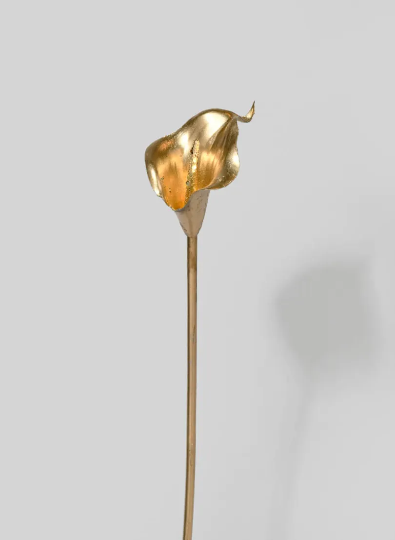 17in Long Gold Calla Lily Stem, Case of 12