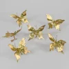 4in Long Gold Glitter Butterfly Ornament, Set of 6