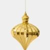 7in Long Gold Glittered Plastic Onion Ornament