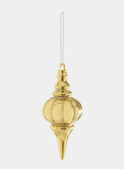 5in Long Gold Glittered Plastic Finial Ornament