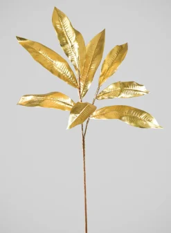 35in Long Gold Magnolia Leaf Spray, Case of 12