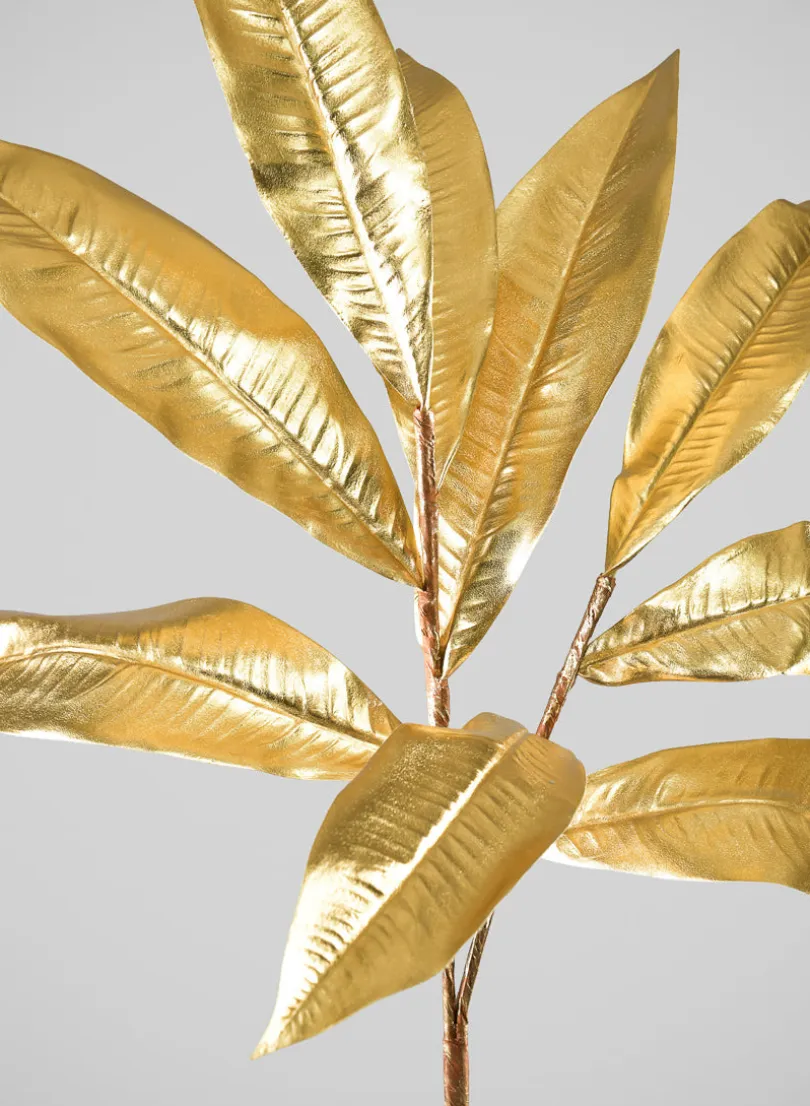 35in Long Gold Magnolia Leaf Spray, Case of 12