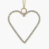 2.25in Long Gold Rhinestone Heart, Set of 6