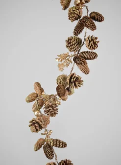 60in Long Gold Tipped Pinecone Garland, Case of 4