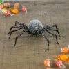 7in Long Grey Fluffy Spider, Large, Set of 2