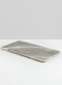 11.5in Long Handcrafted White Marble Tray