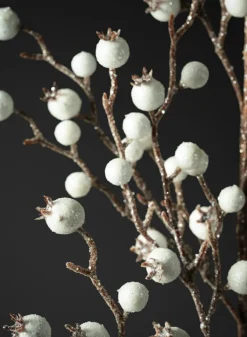 32in Long Iced Flocked Winter White Berry Pick, Case of 12