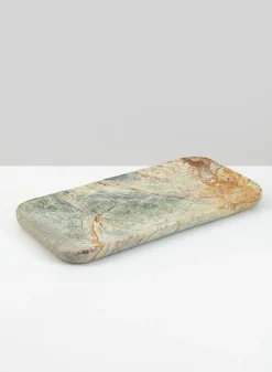 9.5in Long Jaipur Forest Brown Marble Tray