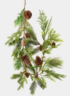 60in Long Jingle Bell Pine Cone Garland