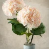 42in Long Light Pink Real Touch Mophead Hydrangea Stem, Case of 6