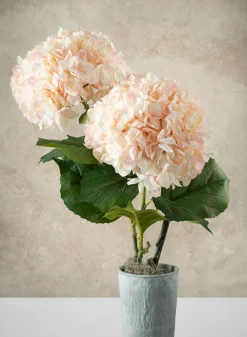 42in Long Light Pink Real Touch Mophead Hydrangea Stem, Case of 6