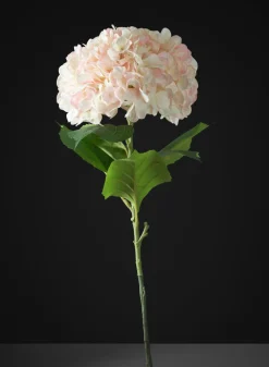 42in Long Light Pink Real Touch Mophead Hydrangea Stem, Case of 6