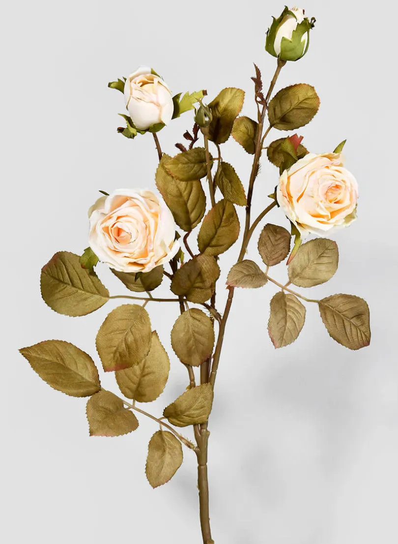 26in Long Medium Peach Rose Spray