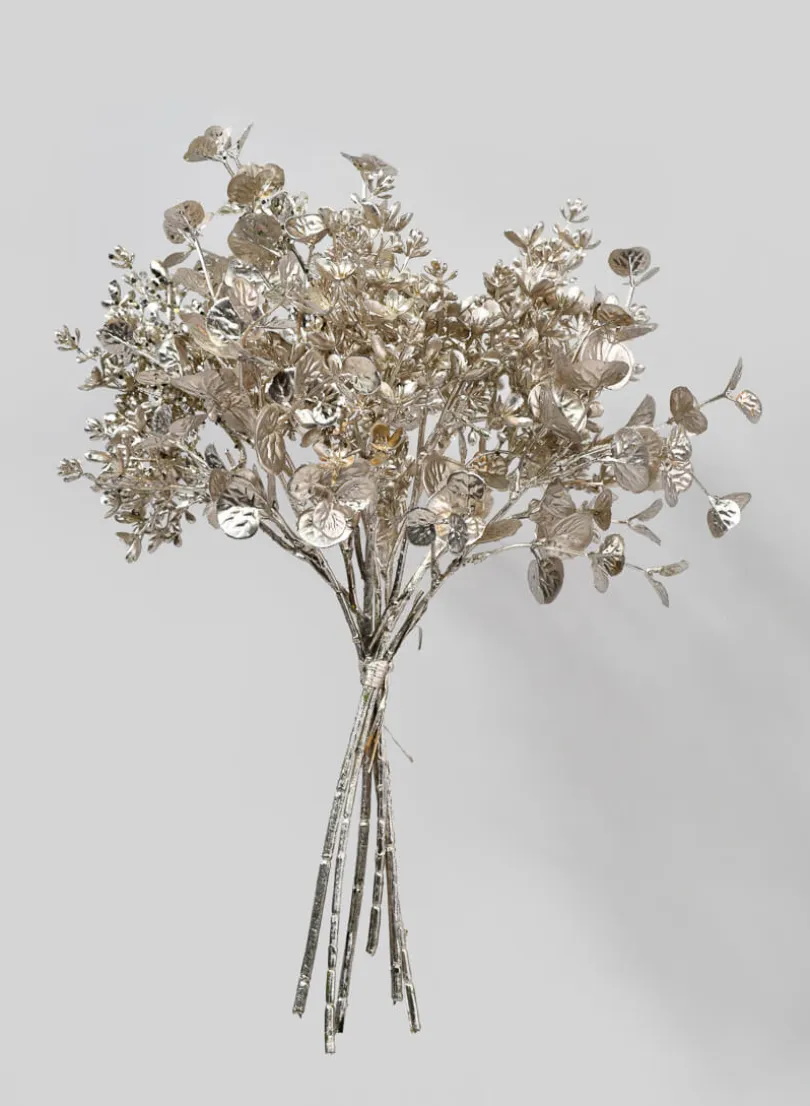 15in Long Metallic Champagne Eucalyptus Bouquet, Case of 12