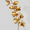 44in Long Metallic Gold Phalaenopsis Orchid Stem, Case of 6