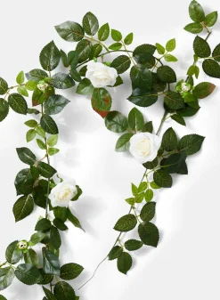 55in Long Mini Cream Rose Garland, Case of 12