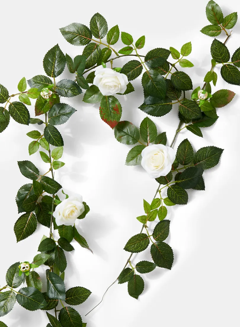 55in Long Mini Cream Rose Garland, Case of 12